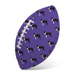 Purple Boston Terrier Pattern Print Rugby Ball