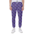 Purple Boston Terrier Pattern Print Joggers