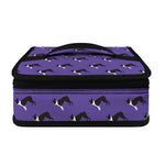 Purple Boston Terrier Pattern Print Small Lunch Bag
