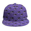 Purple Boston Terrier Pattern Print Snapback Cap