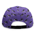 Purple Boston Terrier Pattern Print Snapback Cap