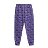 Purple Boston Terrier Pattern Print Sweatpants