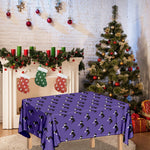 Purple Boston Terrier Pattern Print Tablecloth