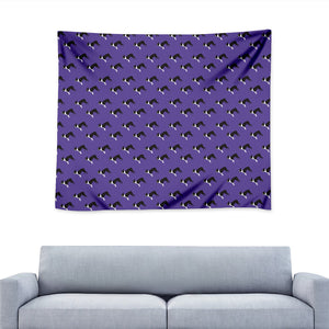 Purple Boston Terrier Pattern Print Tapestry