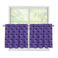 Purple Boston Terrier Pattern Print Tier Curtains