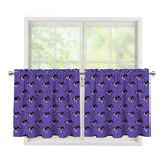 Purple Boston Terrier Pattern Print Tier Curtains