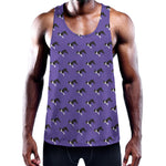 Purple Boston Terrier Pattern Print Training Tank Top