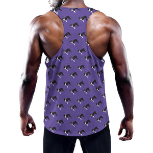 Purple Boston Terrier Pattern Print Training Tank Top