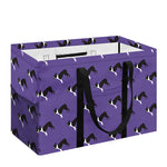 Purple Boston Terrier Pattern Print Utility Tote Bag