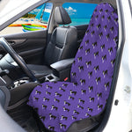Purple Boston Terrier Pattern Print Waterproof Car Seat Cover