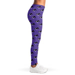 Purple Boston Terrier Pattern Print Women's Leggings