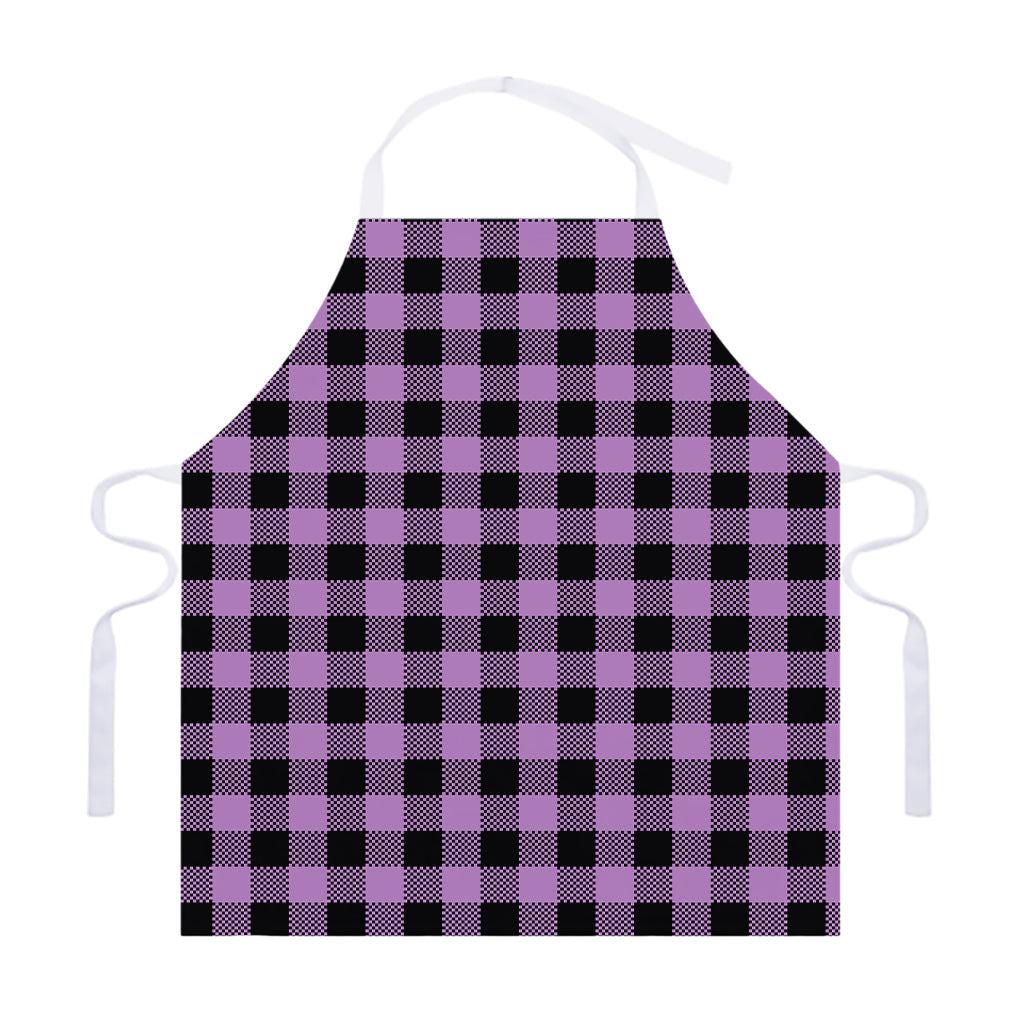 Purple Buffalo Plaid Print Adjustable Apron