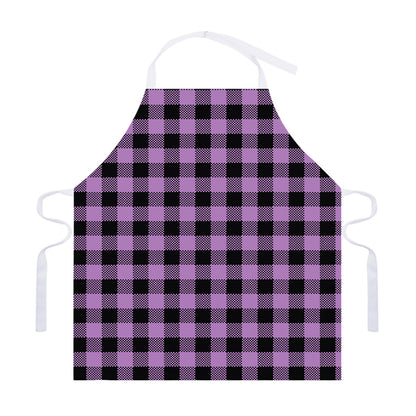 Purple Buffalo Plaid Print Adjustable Apron