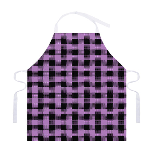 Purple Buffalo Plaid Print Adjustable Apron