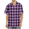 Purple Buffalo Plaid Print Aloha Shirt
