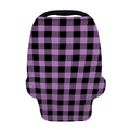 Purple Buffalo Plaid Print Baby Seat Cover