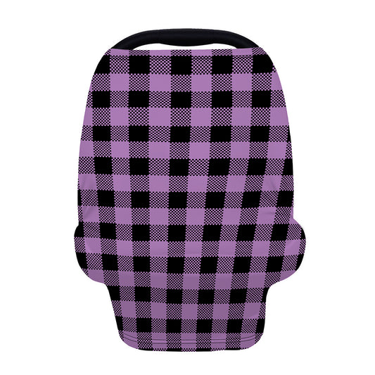 Purple Buffalo Plaid Print Baby Seat Cover