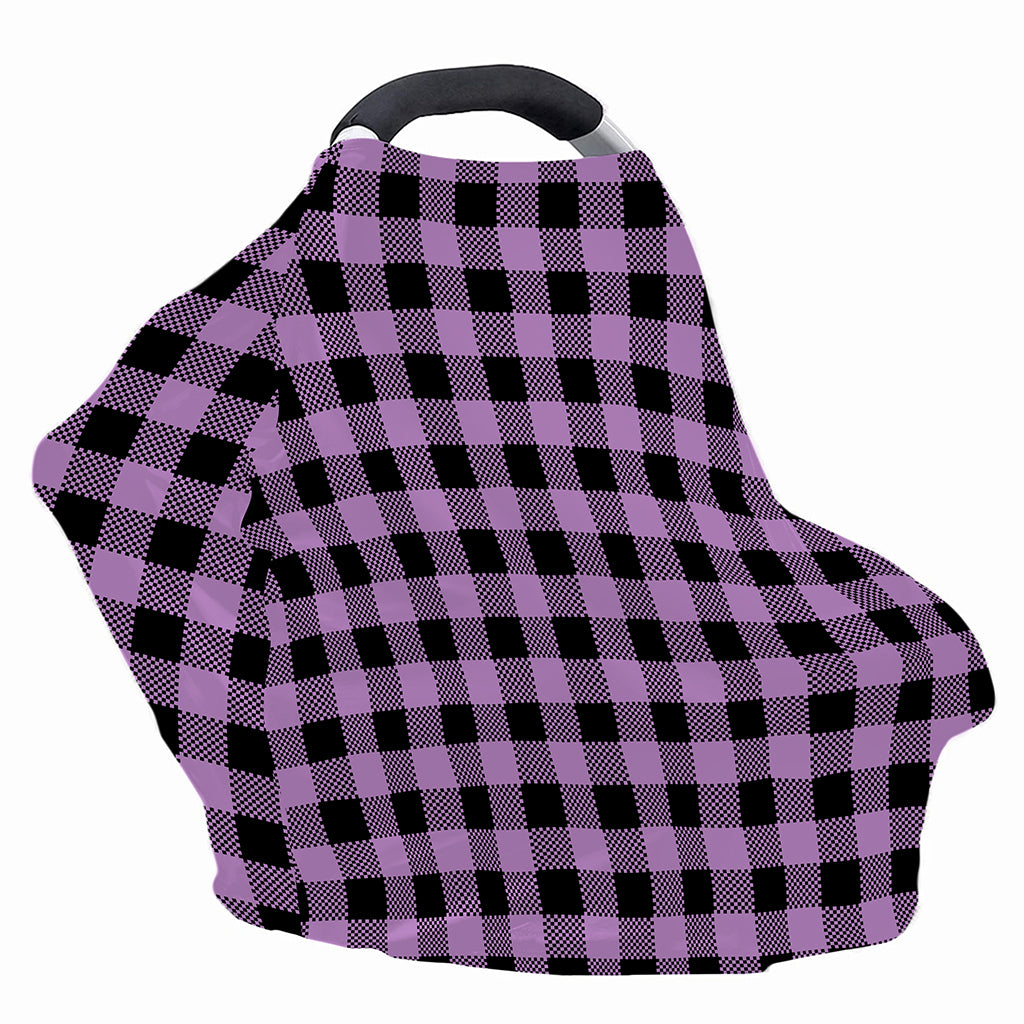 Purple Buffalo Plaid Print Baby Seat Cover
