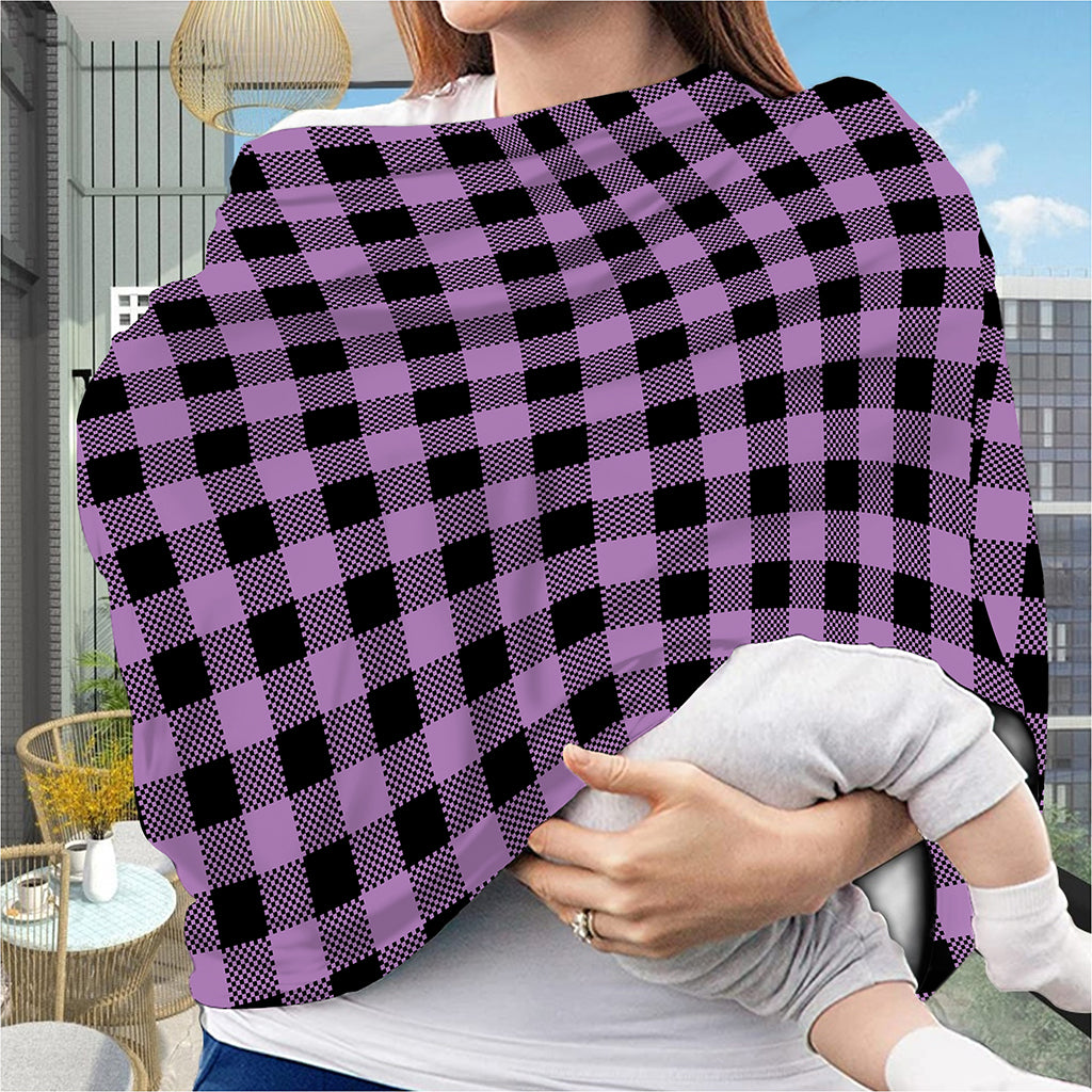 Purple Buffalo Plaid Print Baby Seat Cover