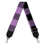 Purple Buffalo Plaid Print Bag Strap