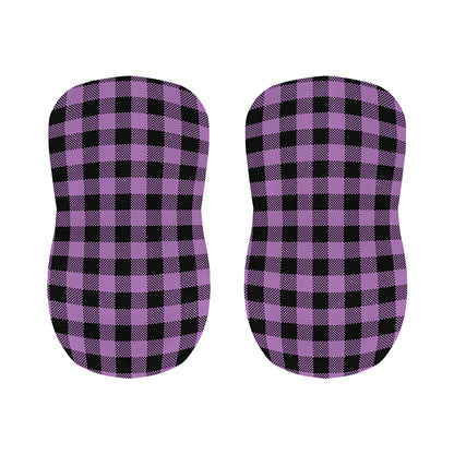 Purple Buffalo Plaid Print Bar Stool Covers