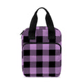 Purple Buffalo Plaid Print Bible Tote Bag