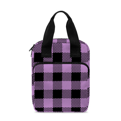 Purple Buffalo Plaid Print Bible Tote Bag