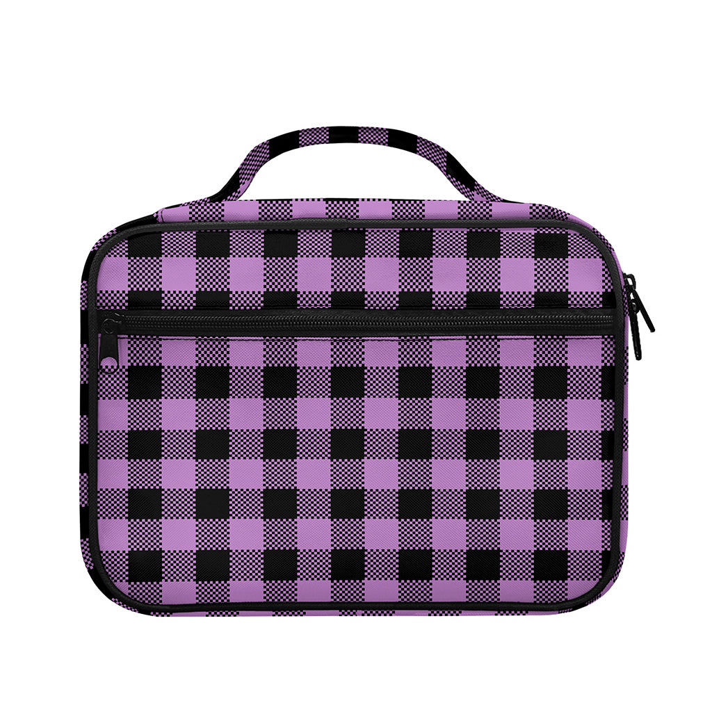 Purple Buffalo Plaid Print Briefcase Bible Bag