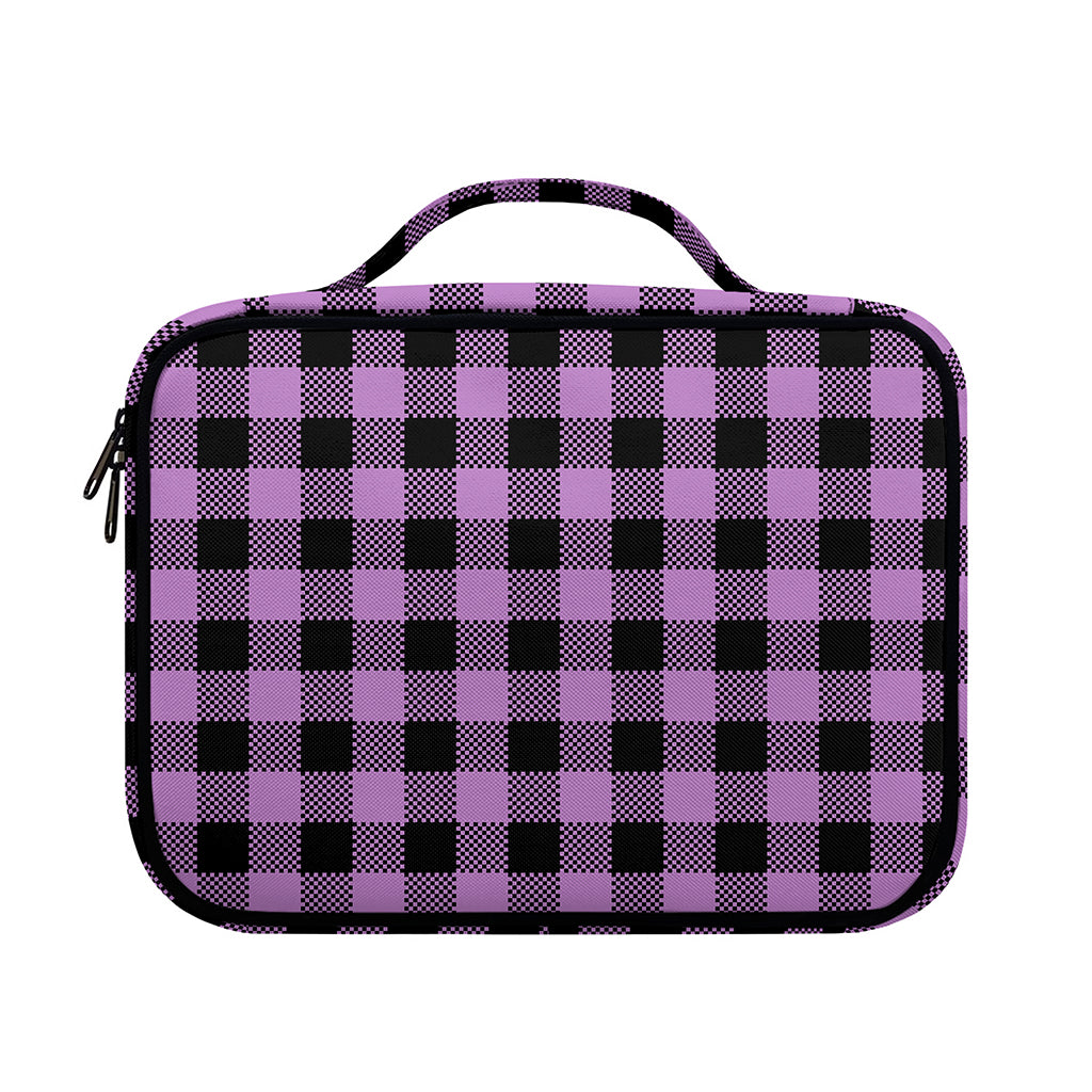 Purple Buffalo Plaid Print Briefcase Bible Bag