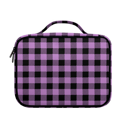 Purple Buffalo Plaid Print Briefcase Bible Bag