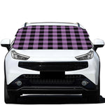 Purple Buffalo Plaid Print Car Windshield Snow Cover