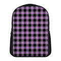 Purple Buffalo Plaid Print Casual Backpack