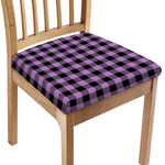 Purple Buffalo Plaid Print Chair Cushion Cover