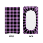 Purple Buffalo Plaid Print Changing Pad Cover