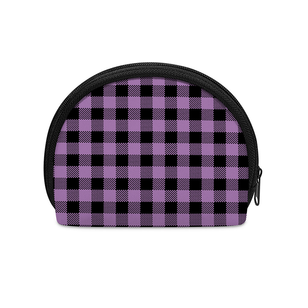 Purple Buffalo Plaid Print Coin Purse