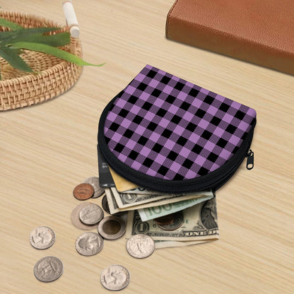 Purple Buffalo Plaid Print Coin Purse