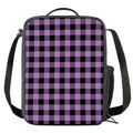 Purple Buffalo Plaid Print Crossbody Lunch Bag
