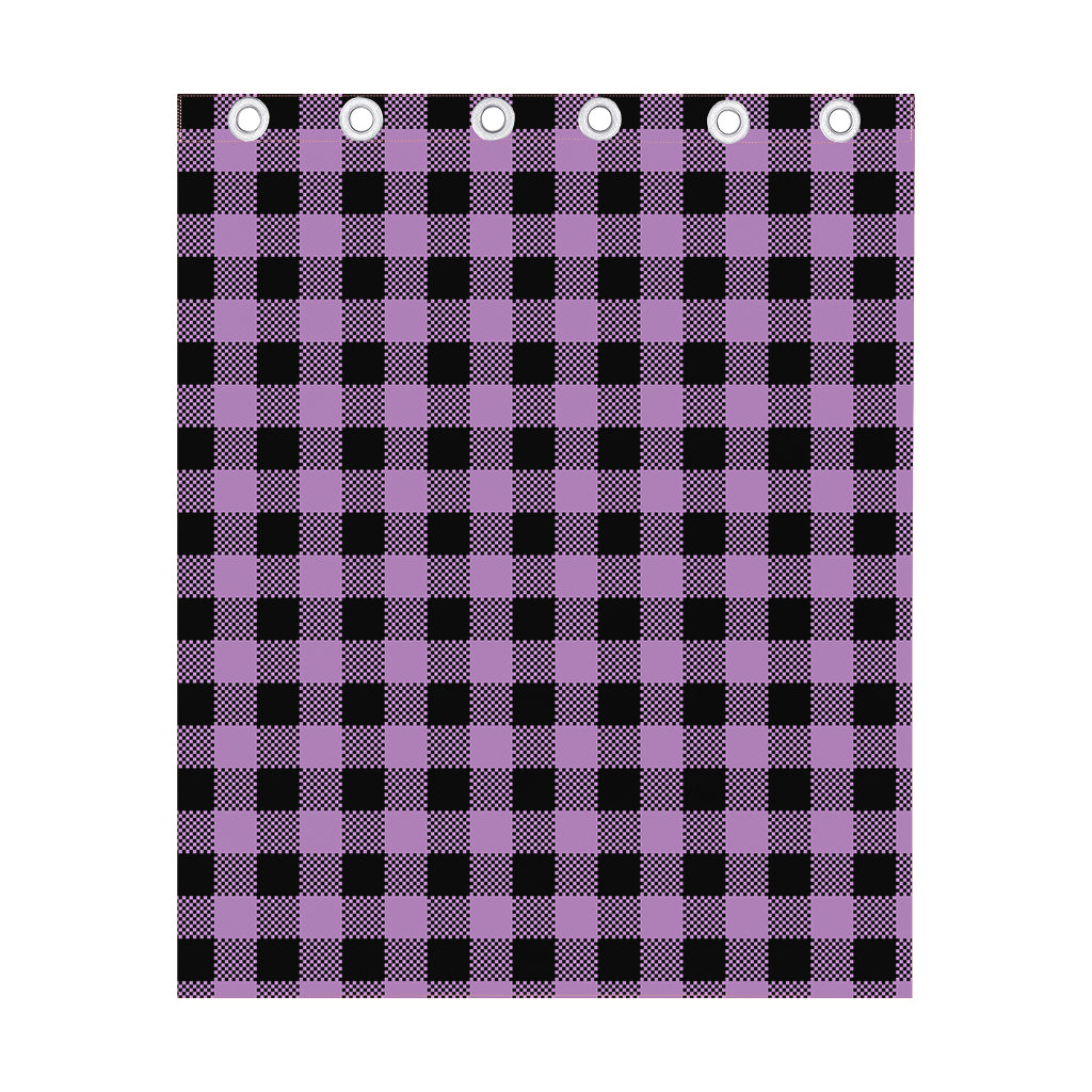 Purple Buffalo Plaid Print Curtain