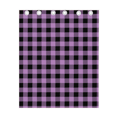 Purple Buffalo Plaid Print Curtain