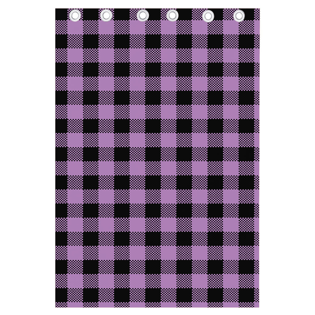 Purple Buffalo Plaid Print Curtain