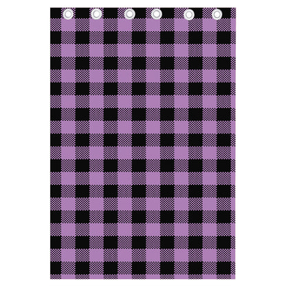 Purple Buffalo Plaid Print Curtain