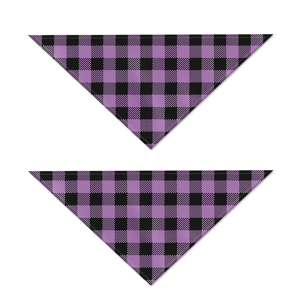 Purple Buffalo Plaid Print Dog Bandana