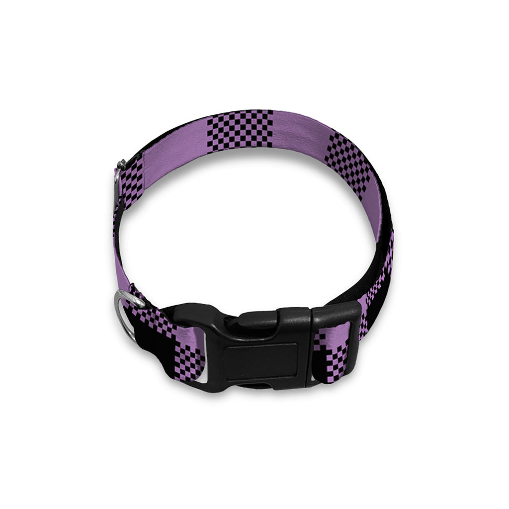 Purple Buffalo Plaid Print Dog Collar
