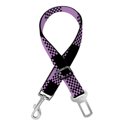 Purple Buffalo Plaid Print Dog Seat Belt