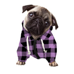 Purple Buffalo Plaid Print Dog Zip Up Hoodie