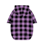 Purple Buffalo Plaid Print Dog Zip Up Hoodie