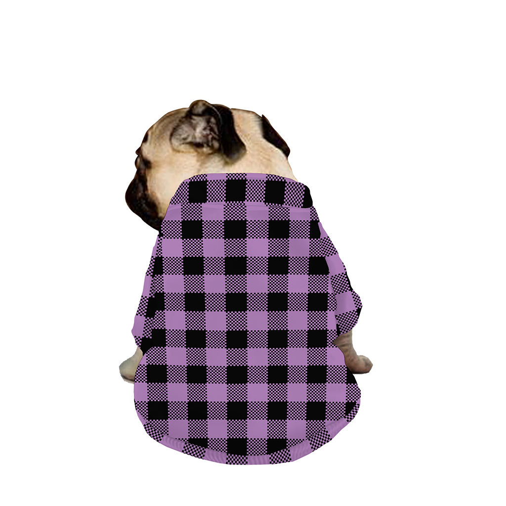 Purple Buffalo Plaid Print Dog Zip Up Jacket
