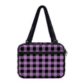 Purple Buffalo Plaid Print Double Strap Bible Bag
