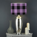Purple Buffalo Plaid Print Drum Lamp Shade