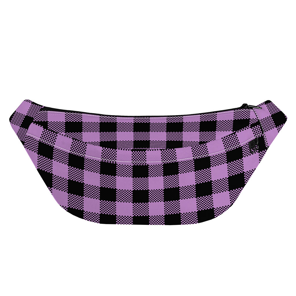 Purple Buffalo Plaid Print Fanny Pack